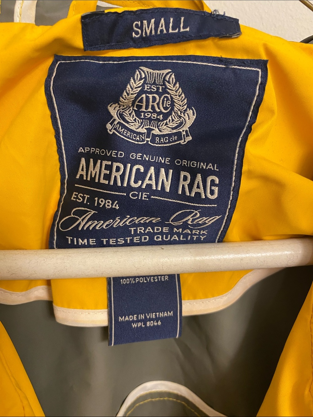 American Rag Bright Yellow Hooded Raincoat - Picture 2 of 4